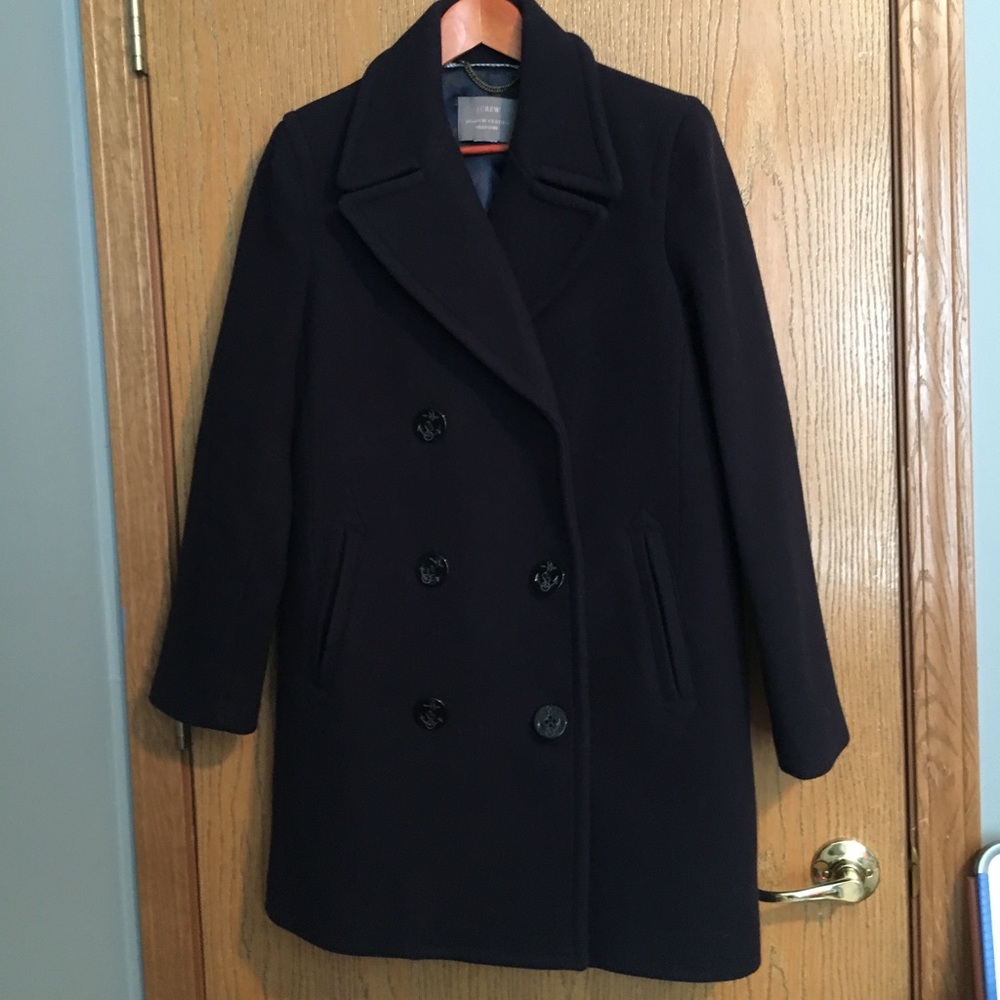 J. Crew Nello Gori navy peacoat, EUC
